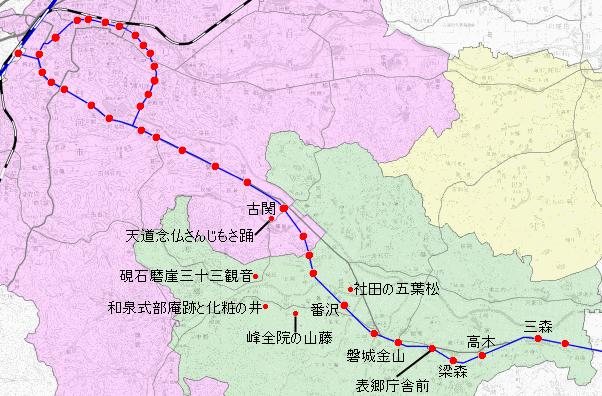 「白棚線」の路線図