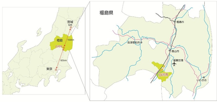 白河市の位置図