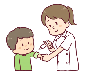 注射する子ども