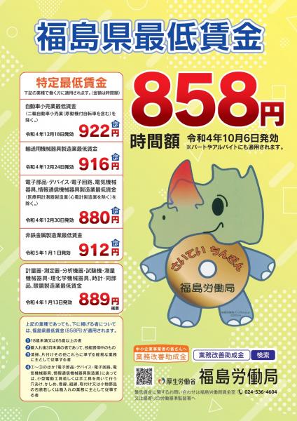 福島県最低賃金
