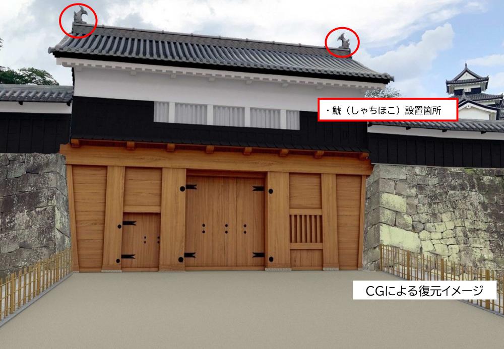 しゃちほこ位置（近景）