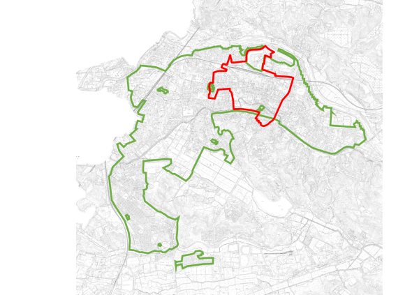 街なか住宅購入補助金対象区域図