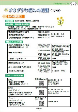 心の相談対応マニュアル(1)R8